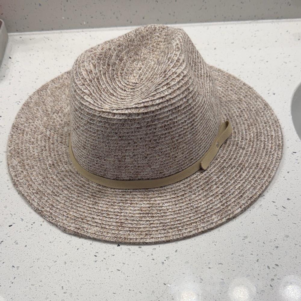 Sonoma Beige-Tan Braided Fedora with Slim Band